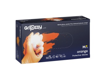 ZARYS Rękawice nitrylowe bezpudrowe Gripzzly , 50 sztuk,  pomarańczowe, XL (RPGXL50)
