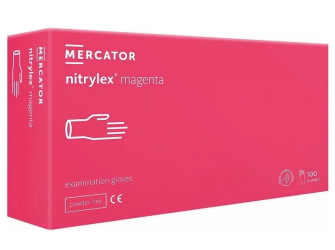 Mercator Nitrylex Magenta, rękawiczki jednorazowe nitrylowe różowe 100 szt, S (NMAGS)