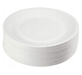 Talerz papierowy okrągły, biały, 23cm, 100szt (TALPAP23)