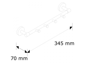 Merida Drążek L300 mm z czterema zawieszkami (MHW05)