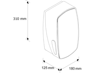 Merida Pojemnik na papier toaletowy w listkach  MERCURY, do 400 listków papieru, CZARNY (BMC401)