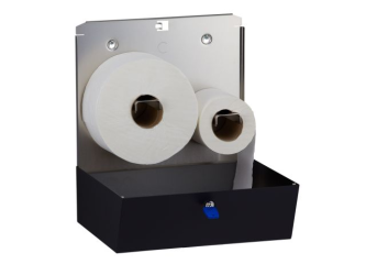 Merida Pojemnik na papier toaletowy STELLA DUO z uchwytem na resztkę rolki papieru, średnica papieru do 20 cm (BSP202)