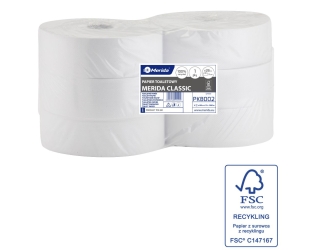 Merida Papier toaletowy CLASSIC , biały, średnica 28 cm, długość 480 m, jednowarstwowy, zgrzewka 6 szt (PKB002)