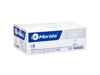 Merida Automatyczny bezdotykowy podajnik ręczników ONE biały plus 2 kartony ręczników  CLASSIC AUTOMATIC RAB301 (12 x 250 m = 3 000 m, 11 760 listków)