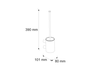 Merida Szczotka do WC z uchwytem mocowanym do ściany, tuba krótka, STELLA (SZ16C)