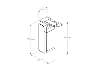 Merida Dozownik płynu dezynfekcyjnego z przyciskiem łokciowym, pojemność zbiornika 1000 ml / 500 ml, tworzywo ABS (D8P)