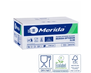 Merida Ręczniki papierowe OPTIMUM SLIM, białe, dwuwarstwowe, 2700 SZT., ECOLABEL (VOB207)