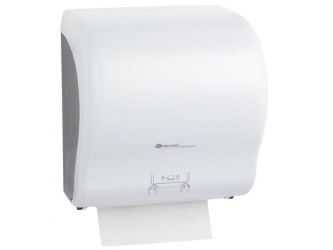 Merida Mechaniczny podajnik ręczników papierowych w rolach LUX CUT AUTOMATIC MAXI, tworzywo ABS, biały (CJB301)