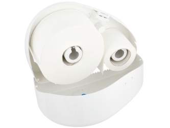 Merida Pojemnik na papier toaletowy TOP DUO z uchwytem na resztkę rolki, tworzywo ABS, biały (BTS202)