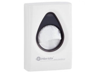 Merida Pojemnik na torebki higieniczne  TOP, tworzywo ABS, biały, okienko niebieskie (GTB002) - Pojemnik na torebki higieniczne Merida TOP, tworzywo ABS, biały, okienko niebieskie